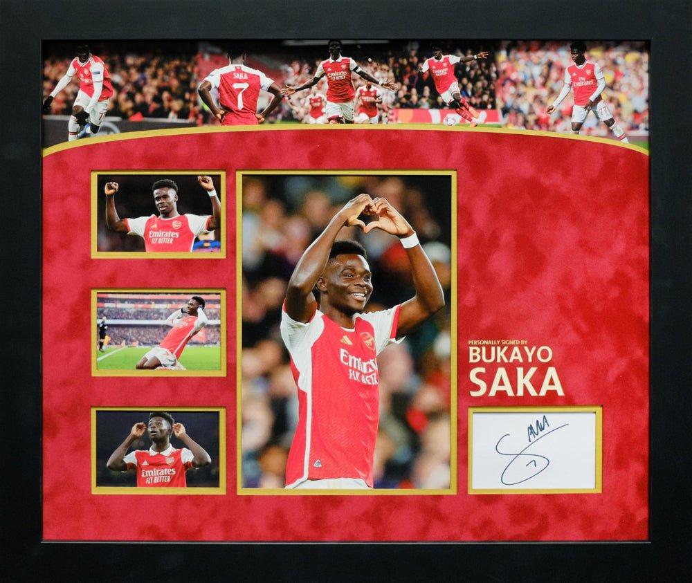 Arsenal Bukayo Saka signed White card - Memorabilia Framers Shop
